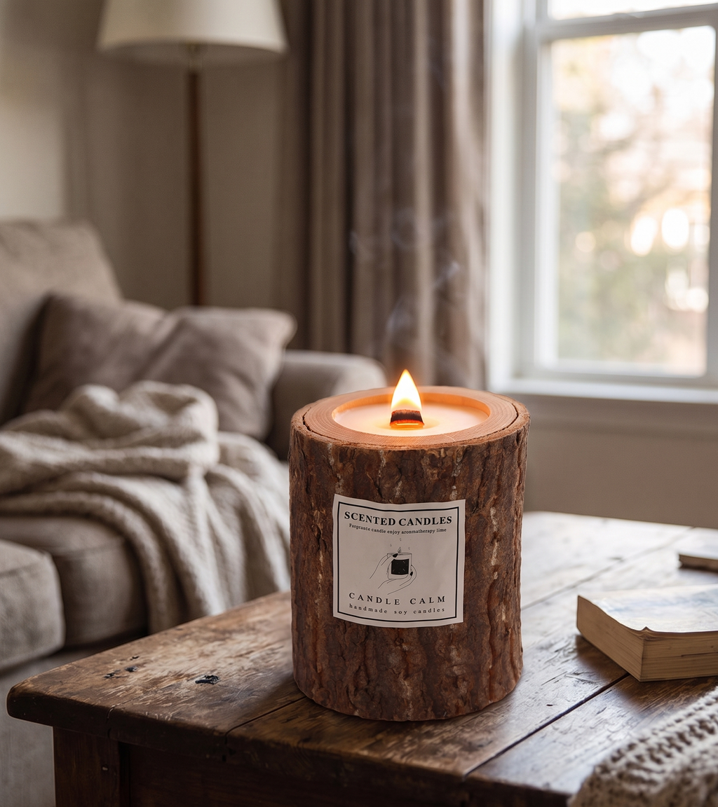 Rustic Western Wooden Candle