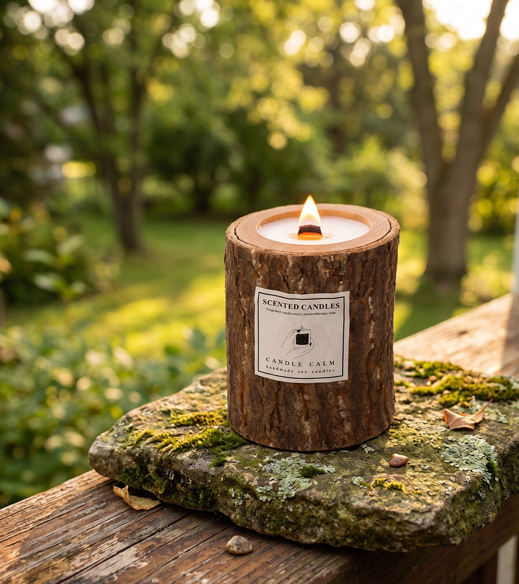 Rustic Western Wooden Candle