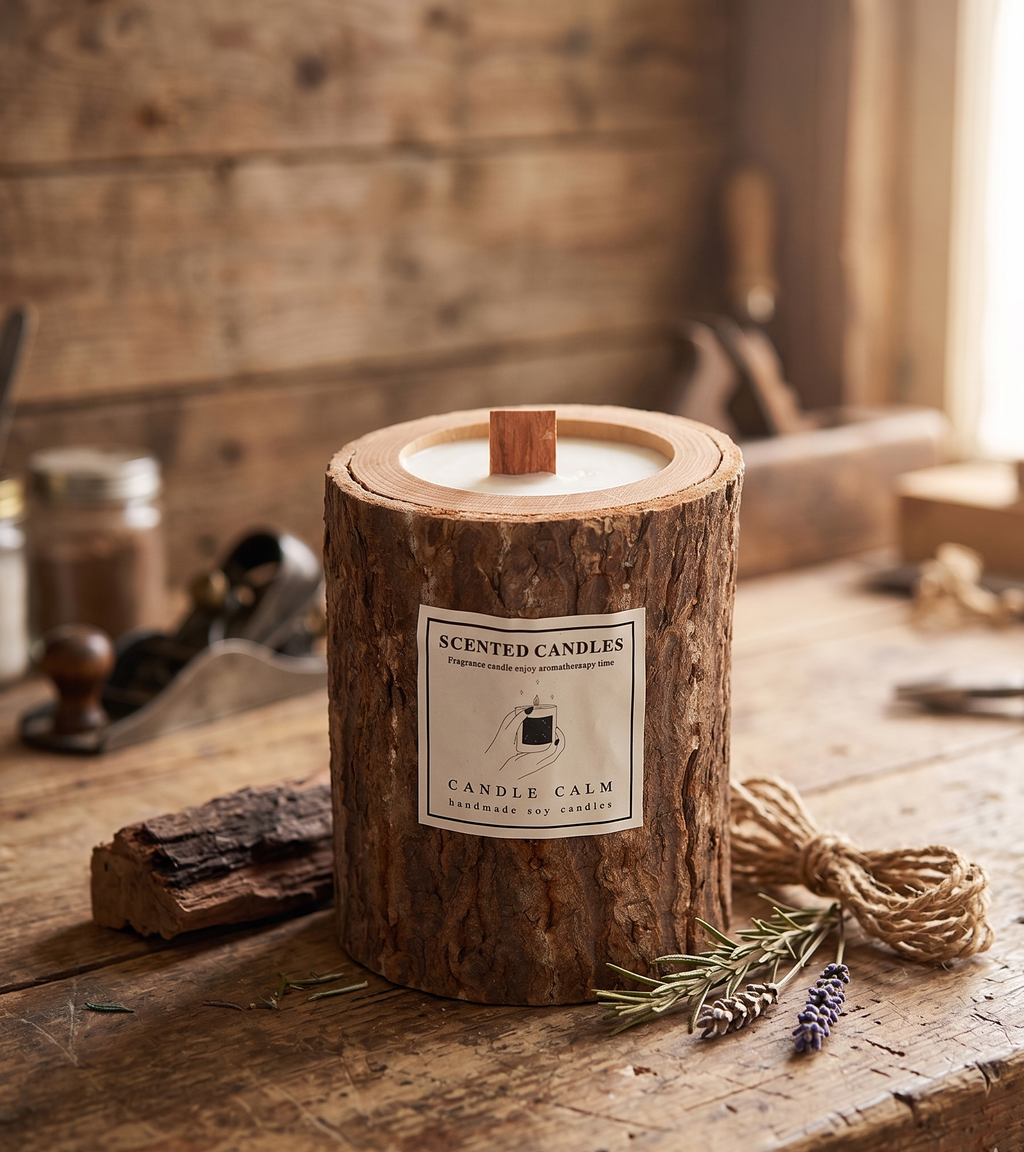 Rustic Western Wooden Candle